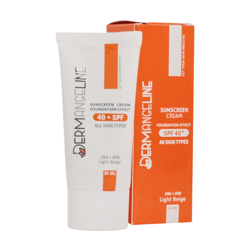 ضد آفتاب کرم پودری SPF40 انواع پوست (بژ روشن) درمنجلین | 30 میل