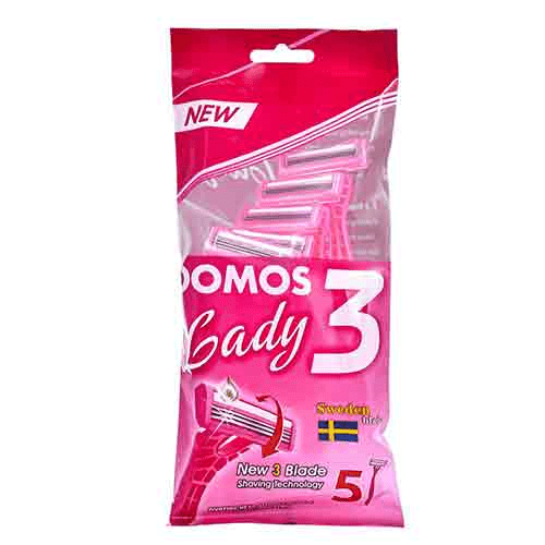 ژیلت 3 تیغه زنانه DAMOS SWEDEN صورتی | بسته 5 عددی