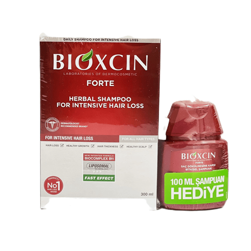 شامپو ضد ریزش بیوکسین (قرمز) برای انواع مو | 300 میل +  100 میل هدیه