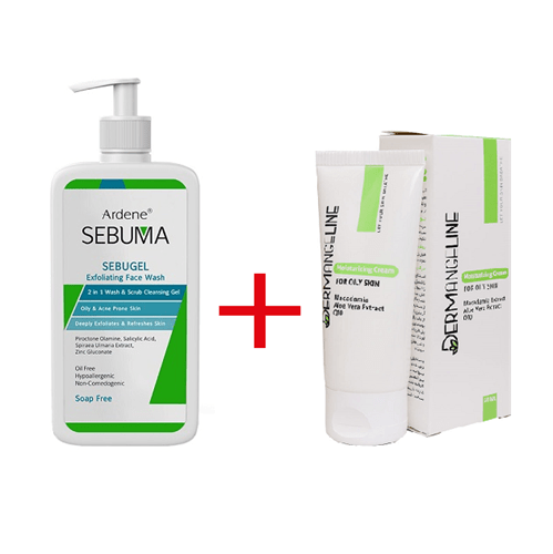 باندل شوینده ساینده سبوما + مرطوب کننده چرب درمنجلین