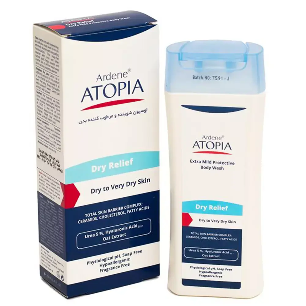 لوسیون شوینده و مرطوب کننده بدن آتوپیا آردن مدل Dry Relief | حجم 250 میل