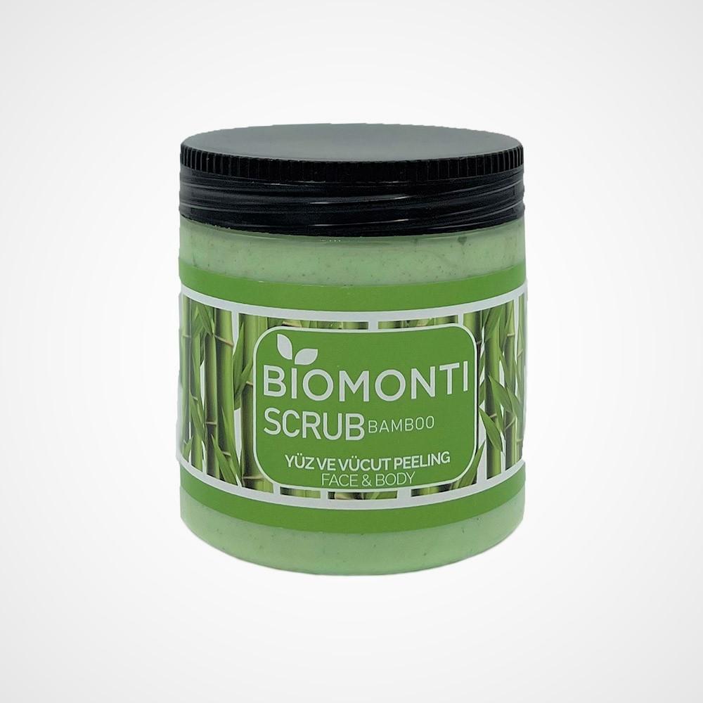 اسکراب صورت و بدن بیومونتی Biomonti حاوی عصاره بامبو | 500 میل