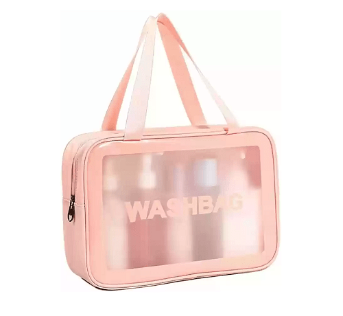 واش بگ مسافرتی سایز بزرگ با 2بند | رنگ صورتی